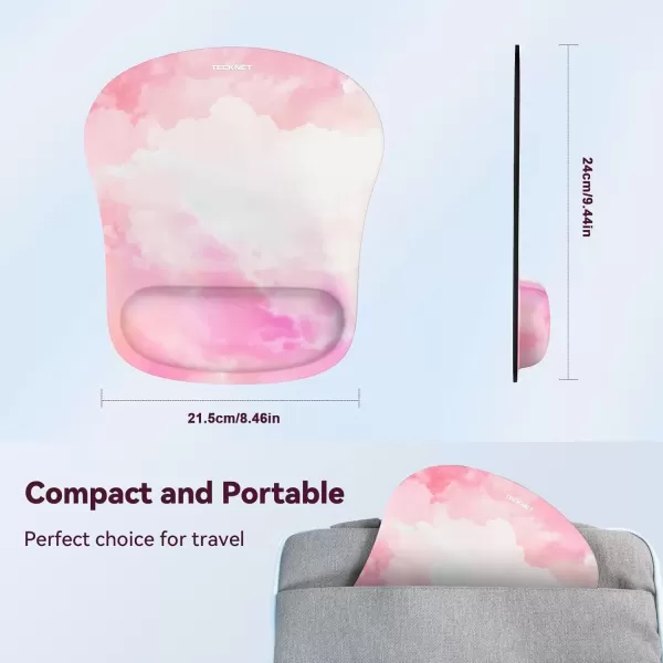 imageTECKNET Mouse Pad with Wrist Support Ergonomic Gaming Mouse Pad Pain Relief Portable Comfortable Mousepad for Computer Laptop Office Home  NonSlip Base Waterproof Surface  Blue AstronautPink white