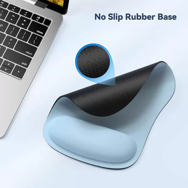 imageTECKNET Mouse Pad with Wrist Support Ergonomic Gaming Mouse Pad Pain Relief Portable Comfortable Mousepad for Computer Laptop Office Home  NonSlip Base Waterproof Surface  Blue AstronautBlue Gray
