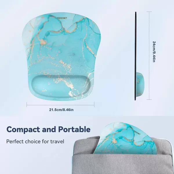 imageTECKNET Mouse Pad with Wrist Support Ergonomic Gaming Mouse Pad Pain Relief Portable Comfortable Mousepad for Computer Laptop Office Home  NonSlip Base Waterproof Surface  Blue AstronautBlue Gold
