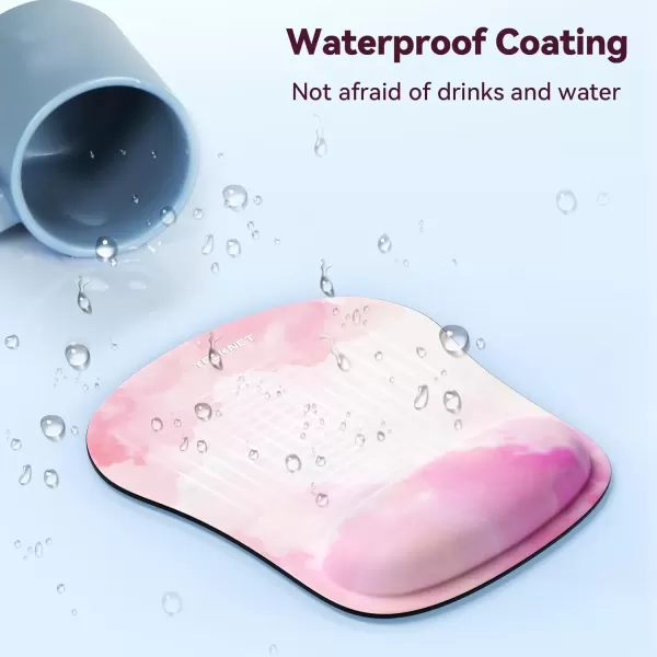imageTECKNET Mouse Pad with Wrist Support Ergonomic Gaming Mouse Pad Pain Relief Portable Comfortable Mousepad for Computer Laptop Office Home  NonSlip Base Waterproof Surface  Blue AstronautPink white