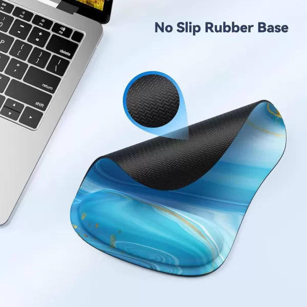 imageTECKNET Mouse Pad with Wrist Support Ergonomic Gaming Mouse Pad Pain Relief Portable Comfortable Mousepad for Computer Laptop Office Home  NonSlip Base Waterproof Surface  Blue AstronautLight Blue