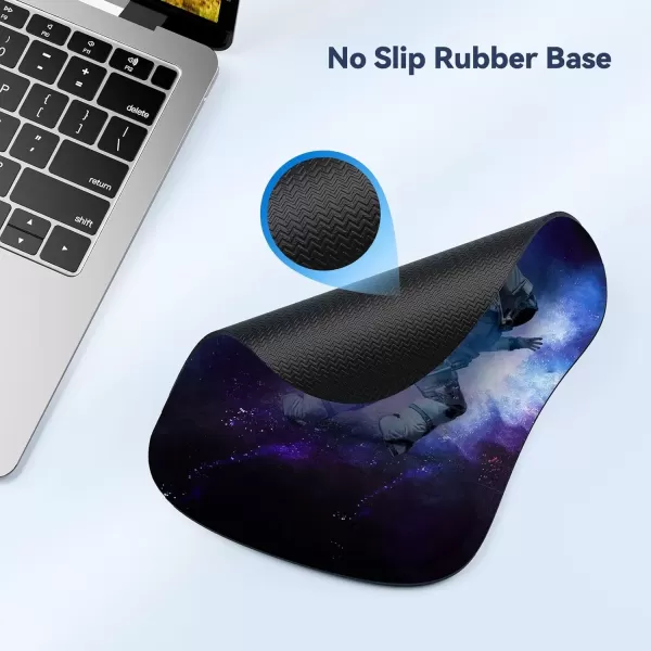 imageTECKNET Mouse Pad with Wrist Support Ergonomic Gaming Mouse Pad Pain Relief Portable Comfortable Mousepad for Computer Laptop Office Home  NonSlip Base Waterproof Surface  Blue AstronautBlack Astronaut