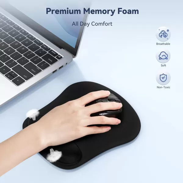 imageTECKNET Mouse Pad with Wrist Support Ergonomic Gaming Mouse Pad Pain Relief Portable Comfortable Mousepad for Computer Laptop Office Home  NonSlip Base Waterproof Surface  Blue AstronautBlack