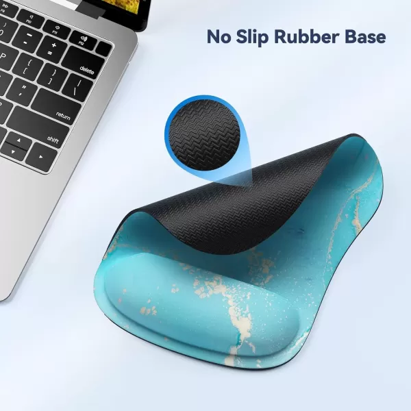 imageTECKNET Mouse Pad with Wrist Support Ergonomic Gaming Mouse Pad Pain Relief Portable Comfortable Mousepad for Computer Laptop Office Home  NonSlip Base Waterproof Surface  Blue AstronautBlue Gold