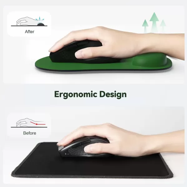 imageTECKNET Mouse Pad with Wrist Support Ergonomic Gaming Mouse Pad Pain Relief Portable Comfortable Mousepad for Computer Laptop Office Home  NonSlip Base Waterproof Surface  Blue AstronautGreen