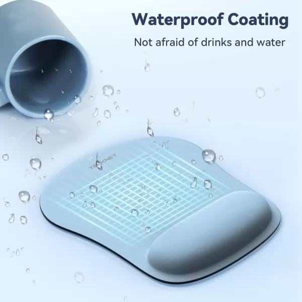 imageTECKNET Mouse Pad with Wrist Support Ergonomic Gaming Mouse Pad Pain Relief Portable Comfortable Mousepad for Computer Laptop Office Home  NonSlip Base Waterproof Surface  Blue AstronautBlue Gray
