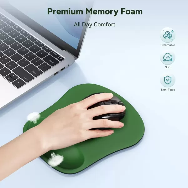 imageTECKNET Mouse Pad with Wrist Support Ergonomic Gaming Mouse Pad Pain Relief Portable Comfortable Mousepad for Computer Laptop Office Home  NonSlip Base Waterproof Surface  Blue AstronautGreen