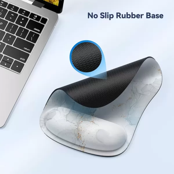 imageTECKNET Mouse Pad with Wrist Support Ergonomic Gaming Mouse Pad Pain Relief Portable Comfortable Mousepad for Computer Laptop Office Home  NonSlip Base Waterproof Surface  Blue AstronautMarble Blue