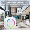 imageTECKNET Door Chime When Door Opens Wireless Door Sensor Alarm Chime with 1000Ft Range 61 Songs 5 Volume Levels RGB Light Door Bells Chimes for BusinessStoreHomeOffice Entry Security AlarmWhite