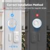 imageTECKNET Door Chime When Door Opens Wireless Door Sensor Alarm Chime with 1000Ft Range 61 Songs 5 Volume Levels RGB Light Door Bells Chimes for BusinessStoreHomeOffice Entry Security AlarmWhite