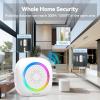 imageTECKNET Door Chime When Door Opens Wireless Door Sensor Alarm Chime with 1000Ft Range 61 Songs 5 Volume Levels RGB Light Door Bells Chimes for BusinessStoreHomeOffice Entry Security AlarmWhite