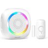 imageTECKNET Door Chime When Door Opens Wireless Door Sensor Alarm Chime with 1000Ft Range 61 Songs 5 Volume Levels RGB Light Door Bells Chimes for BusinessStoreHomeOffice Entry Security AlarmWhite
