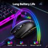 imageTECKNET Wireless Gaming Mouse 8000 DPI Optical Sensor RGB Backlit Ultra Lightweight 6 Programmable Buttons Rechargeable 24G CordlessampampWired Mouse 100Hrs Battery Life for Laptop PC Mac  BlackBlack