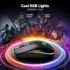 imageTECKNET Wireless Gaming Mouse 8000 DPI Optical Sensor RGB Backlit Ultra Lightweight 6 Programmable Buttons Rechargeable 24G CordlessampampWired Mouse 100Hrs Battery Life for Laptop PC Mac  BlackBlack