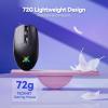 imageTECKNET Wireless Gaming Mouse 8000 DPI Optical Sensor RGB Backlit Ultra Lightweight 6 Programmable Buttons Rechargeable 24G CordlessampampWired Mouse 100Hrs Battery Life for Laptop PC Mac  BlackBlack