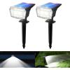 imageTECKNET 59 LED Outdoor Solar Lights for Yard 3 Lighting Modes IP65 Waterproof Security Landscape Spotlights 4Pack Cool White Ground Stake ampamp Wall Mount for Garden Pathway Patio Driveway2 Pack