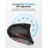 imageTECKNET Ergonomic Mouse Bluetooth Wireless Vertical Mouse Connect 3 Devices Simultaneously 4800 DPI Rechargeable Carpal Tunnel Mouse for Laptop PC MacBook iPad  BlackDeep Black