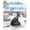 imageTECKNET Ergonomic Mouse Bluetooth Wireless Vertical Mouse Connect 3 Devices Simultaneously 4800 DPI Rechargeable Carpal Tunnel Mouse for Laptop PC MacBook iPad  BlackDeep Black
