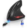 imageTECKNET Ergonomic Mouse Bluetooth Wireless Vertical Mouse Connect 3 Devices Simultaneously 4800 DPI Rechargeable Carpal Tunnel Mouse for Laptop PC MacBook iPad  BlackBlack