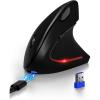 imageTECKNET Ergonomic Mouse Bluetooth Wireless Vertical Mouse Connect 3 Devices Simultaneously 4800 DPI Rechargeable Carpal Tunnel Mouse for Laptop PC MacBook iPad  BlackDeep Black
