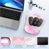 imageTECKNET Keyboard Wrist Rest and Mouse Pad with Wrist Support Memory Foam Set for ComputerLaptopMac Lightweight for Easy Typing ampamp Pain Relief Ergonomic MousepadPink White