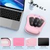 imageTECKNET Keyboard Wrist Rest and Mouse Pad with Wrist Support Memory Foam Set for ComputerLaptopMac Lightweight for Easy Typing ampamp Pain Relief Ergonomic MousepadLight Pink