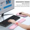 imageTECKNET Keyboard Wrist Rest and Mouse Pad with Wrist Support Memory Foam Set for ComputerLaptopMac Lightweight for Easy Typing ampamp Pain Relief Ergonomic MousepadLight Pink