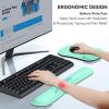 imageTECKNET Keyboard Wrist Rest and Mouse Pad with Wrist Support Memory Foam Set for ComputerLaptopMac Lightweight for Easy Typing ampamp Pain Relief Ergonomic MousepadLight Green