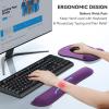 imageTECKNET Keyboard Wrist Rest and Mouse Pad with Wrist Support Memory Foam Set for ComputerLaptopMac Lightweight for Easy Typing ampamp Pain Relief Ergonomic MousepadPurple