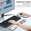 imageTECKNET Keyboard Wrist Rest and Mouse Pad with Wrist Support Memory Foam Set for ComputerLaptopMac Lightweight for Easy Typing ampamp Pain Relief Ergonomic MousepadWhite Flower