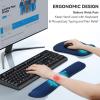 imageTECKNET Keyboard Wrist Rest and Mouse Pad with Wrist Support Memory Foam Set for ComputerLaptopMac Lightweight for Easy Typing ampamp Pain Relief Ergonomic MousepadBlue