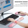 imageTECKNET Keyboard Wrist Rest and Mouse Pad with Wrist Support Memory Foam Set for ComputerLaptopMac Lightweight for Easy Typing ampamp Pain Relief Ergonomic MousepadPink White