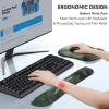 imageTECKNET Keyboard Wrist Rest and Mouse Pad with Wrist Support Memory Foam Set for ComputerLaptopMac Lightweight for Easy Typing ampamp Pain Relief Ergonomic MousepadOil on Green