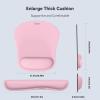imageTECKNET Keyboard Wrist Rest and Mouse Pad with Wrist Support Memory Foam Set for ComputerLaptopMac Lightweight for Easy Typing ampamp Pain Relief Ergonomic MousepadLight Pink