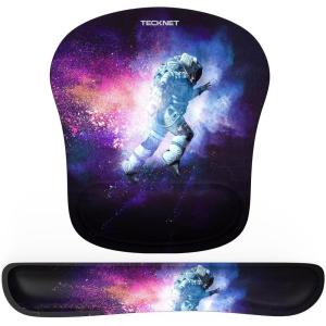 imageTECKNET Keyboard Wrist Rest and Mouse Pad with Wrist Support Memory Foam Set for ComputerLaptopMac Lightweight for Easy Typing ampamp Pain Relief Ergonomic MousepadBlack Astronaut