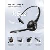 imageTECKNET Bluetooth Headset Wireless Headset with Noise Canceling Microphone for Trucker OnEar Bluetooth Headset with Mute Mic for WorkDark Grey