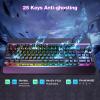 imageTECKNET Wired Gaming Keyboard 24G USB Computer Keyboards 7Color ampamp 4 Modes Backlit Whisper Quiet Switches Full Size Quiet Keyboard for Windows Desktop PC Laptop GamingBlack