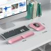 imageTECKNET Ergonomic Keyboard Wrist Rest and Mouse Pad Foldable Memory Foam Wrist Rest for Computer Keyboard Durable Mousepad for Computer Laptop Mac Lightweight for Easy Typing and Pain Relief NavyMorandi Pink