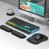 imageTECKNET Ergonomic Keyboard Wrist Rest and Mouse Pad Foldable Memory Foam Wrist Rest for Computer Keyboard Durable Mousepad for Computer Laptop Mac Lightweight for Easy Typing and Pain Relief NavyMatte Black 3in1 Wrist Rest Pad