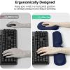 imageTECKNET Ergonomic Keyboard Wrist Rest and Mouse Pad Foldable Memory Foam Wrist Rest for Computer Keyboard Durable Mousepad for Computer Laptop Mac Lightweight for Easy Typing and Pain Relief NavyNavy