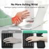 imageTECKNET Ergonomic Keyboard Wrist Rest and Mouse Pad Foldable Memory Foam Wrist Rest for Computer Keyboard Durable Mousepad for Computer Laptop Mac Lightweight for Easy Typing and Pain Relief NavyMatte Black 3in1 Wrist Rest Pad