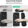 imageTECKNET Ergonomic Keyboard Wrist Rest and Mouse Pad Foldable Memory Foam Wrist Rest for Computer Keyboard Durable Mousepad for Computer Laptop Mac Lightweight for Easy Typing and Pain Relief NavyDark Black