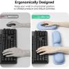 imageTECKNET Ergonomic Keyboard Wrist Rest and Mouse Pad Foldable Memory Foam Wrist Rest for Computer Keyboard Durable Mousepad for Computer Laptop Mac Lightweight for Easy Typing and Pain Relief NavyMorandi Blue