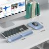 imageTECKNET Ergonomic Keyboard Wrist Rest and Mouse Pad Foldable Memory Foam Wrist Rest for Computer Keyboard Durable Mousepad for Computer Laptop Mac Lightweight for Easy Typing and Pain Relief NavyMorandi Blue