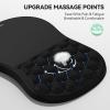 imageTECKNET Ergonomic Mouse Pad with Wrist Rest Soft Mousepad with Massage Design Memory Foam and NonSlip PU Base for Pain Relief Gaming Mouse Pad for Desk Home Office 12x8 Inches BlackBlack