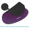 imageTECKNET Ergonomic Mouse Pad with Wrist Rest Soft Mousepad with Massage Design Memory Foam and NonSlip PU Base for Pain Relief Gaming Mouse Pad for Desk Home Office 12x8 Inches BlackPurple