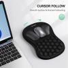 imageTECKNET Ergonomic Mouse Pad with Wrist Rest Soft Mousepad with Massage Design Memory Foam and NonSlip PU Base for Pain Relief Gaming Mouse Pad for Desk Home Office 12x8 Inches BlackBlack