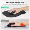 imageTECKNET Gel Mouse Pad with Wrist Rest Ergonomic Office Mousepad with Wrist Support  NonSlip ampamp Smooth Surface Comfortable Desk Accessories Mat for Office Gaming and Study  GradientCharcoal Black