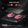 imageTECKNET Laptop Cooling Pad 12quot156quot Laptop Cooler Gaming Laptop Cooling Stand Wind Speed Adjustable 2 USB Powered Laptop Fan Cooling Pad for Laptop Within 16 Inch RedRed