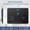 imageTECKNET Laptop Cooling Pad Portable Slim Quiet USB Powered Laptop Notebook Cooler Cooling Pad Stand Chill Mat with 3 Blue LED Fans Fits 1217 Inches WhiteBlack